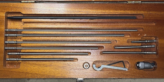 NICE No 124B 124BZ Solid-Rod Inside Micrometer Set 2" to 12" in wood case