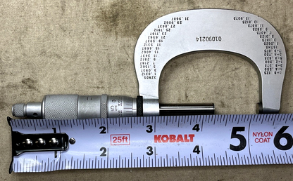 NEW T436RL-2 1-2" OUTSIDE MICROMETER CALIPER GGG-C-105 5210-00-243-2933