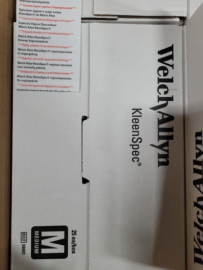 SPECULUM VAGINAL PRELUBRICATED CLEAR DISPOSABLE 100S 58601 welch ALLYN 4 BOXES