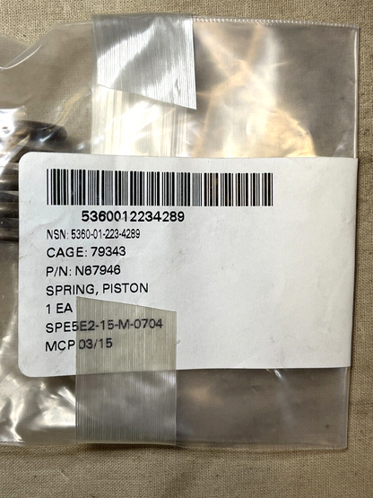 SEAWOLF CLASS SSN, OHIO CLASS N67946 PISTON SPRING 5360-01-223-4289 NOS