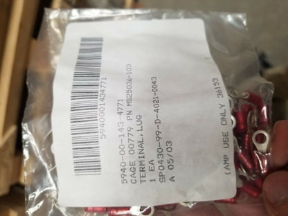 Lot of 100 Tyco/AMP 36154 Ring Crimp Terminal PIDG MS25036-103 18329-1	 244064R1