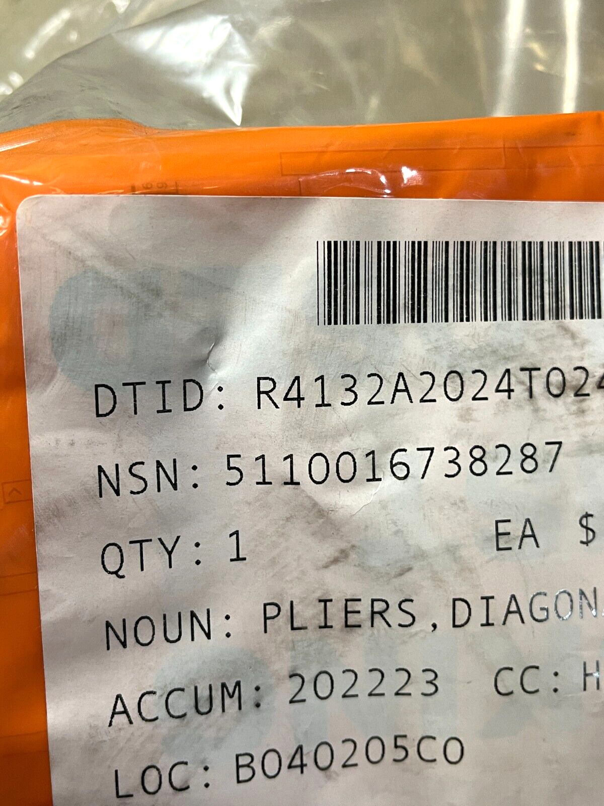 SNAP-ON SPAIN P88145 RED 7" SEMI-FLUSH PLIERS DIAGONAL CUTTING 5110-01-673-8287