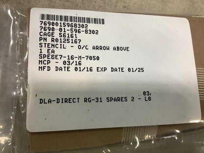 MRAP RG-31 RCV R0125167 IDENTIFICATION MARKER STENCIL - C/O ARROW ABOVE