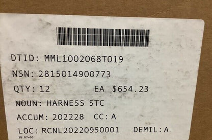 GENUINE Cummins 4000633 Wiring Harnesses Stc NSN 2815-01-490-0773