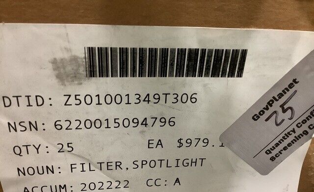 EATON 161-39508-001 SPOTLIGHT FILTER FLOOR FLOODLIGHT ASSEMBLY HC 130N/P NCAL