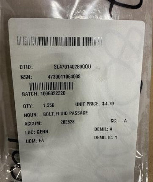 Passage Bolt 7323992 NSN 4730-01-106-4008 - photo 6