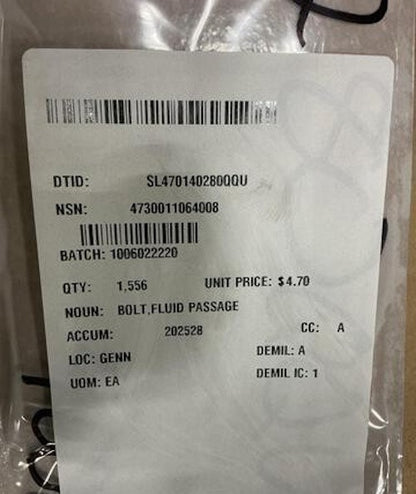 Passage Bolt 7323992 NSN 4730-01-106-4008 - photo 6