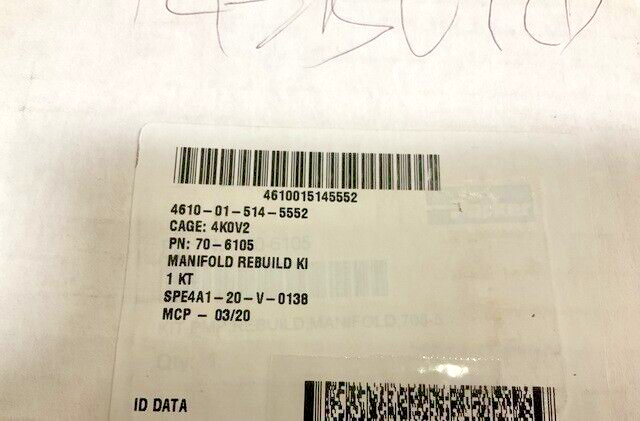 PARKER-HANNIFIN 70-6105 MANIFOLD REBUILD KIT 706105 4610-01-514-5552 70-6105