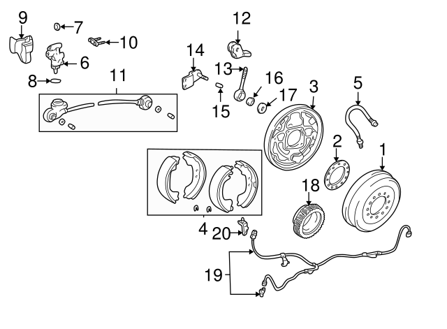 GENUINE OEM TOYOTA REAR BRAKE SHOE KIT LN508-FF 04495-35230 04495-26050 USA