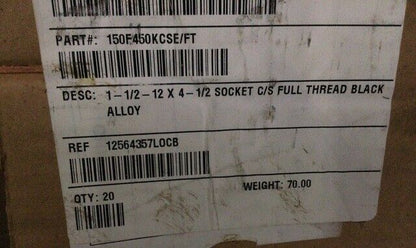 1 - 1/2 - 12 X 4 - 2 SOCKET C/S FULL THREAD BLACK ALLOY CAP SCREW 150F450KCSE/FT