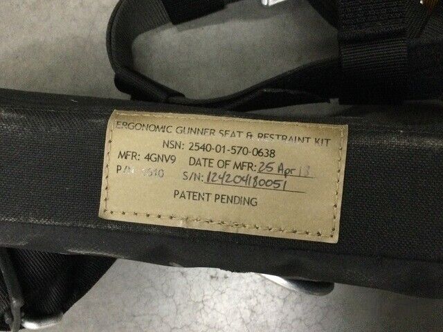 GENUINE MRAP-COUGAR CAT1 BMI A2 700-1510 ERGONOMIC GUNNER SEAT AND RESTRAINT KIT