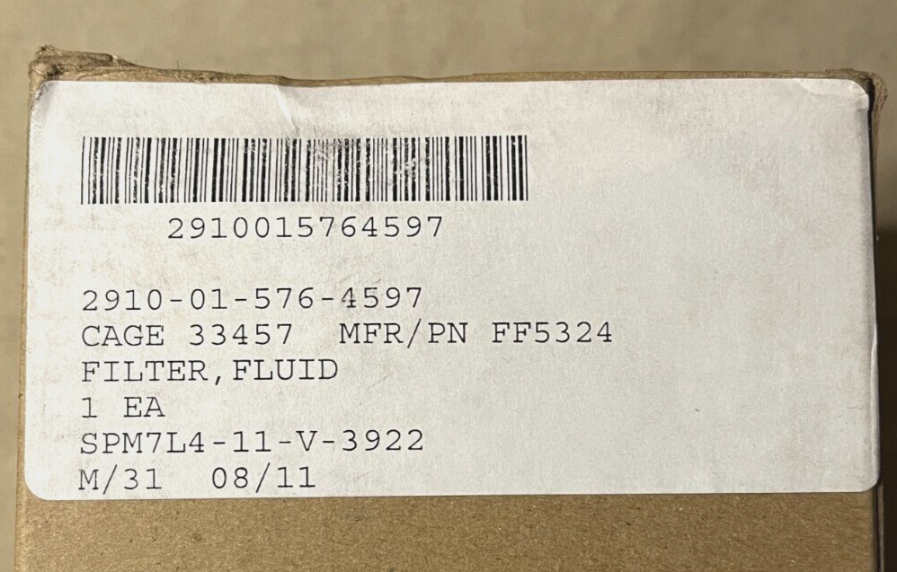 FLEETGUARD FF5324 2910 NONAIRCRAFT ENGINE FUEL FLUID FILTER 2910-01-576-4597