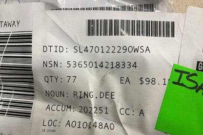 PALLETIZED LOAD SYSTEM FLATRACK 5HD8 DEE RING 12440689 5365-01-421-8334 USA