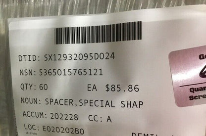 BAE SPECIAL SHAPED SPACER LAMINATED SINGLE SHIM HULL 4299232 5365-01-576-5121