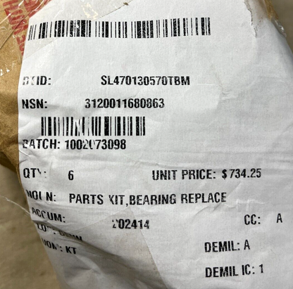 F108 ENGINE BEARING REPLACEMENT PARTS KIT 472990217 3120-01-168-0863