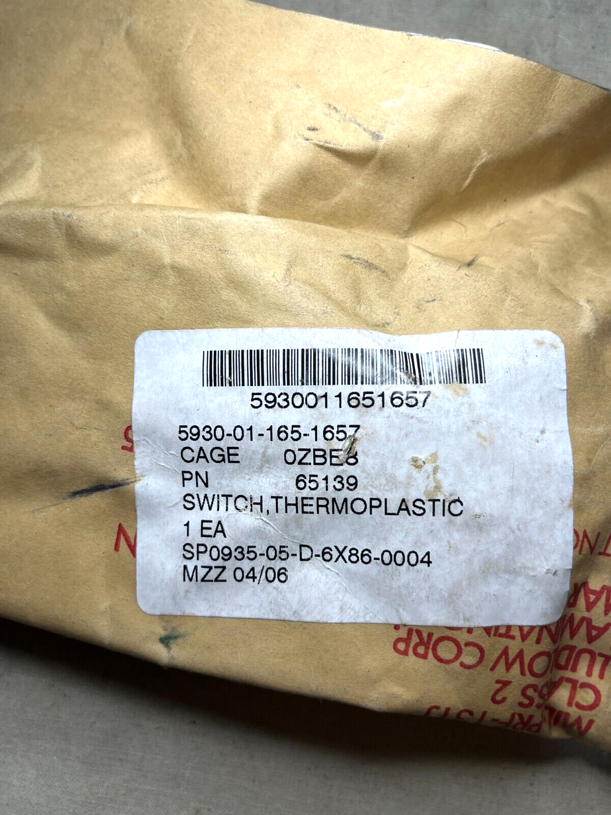 HMMWV CUCV 65139 6V 12V 24V THERMOSTATIC SWITCH 404028 10KP680 5930-01-165-1657