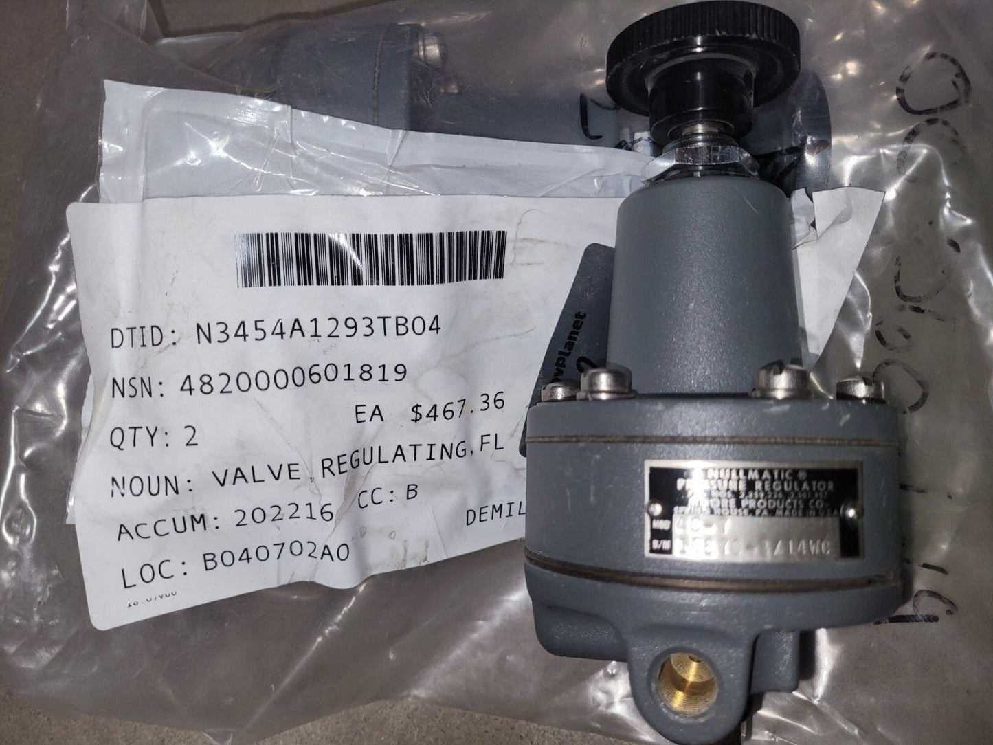 SIEMENS 40H50 4C-7 High Flow FLUID VALVE FOR SHIPS 4950P7018-27 4820-00-060-1819