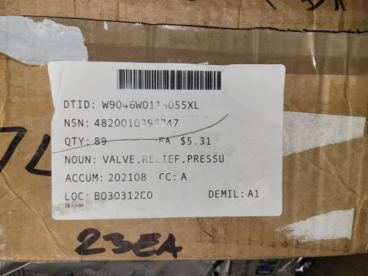 F-15 T-AGS 60 SSN-774 PRESSURE AND TEMPER RELIEF VALVE 0066100 4820-01-039-6747