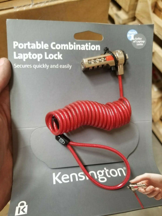 Brand New Kensington Portable Combination Laptop Lock 6FT Cord Red Color