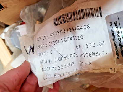 IDSC FRS 4211BA JAWBLOCK ASSEMBLY NSN 5120-01-604-5610 COMPONENT TO FRS TOOL KIT