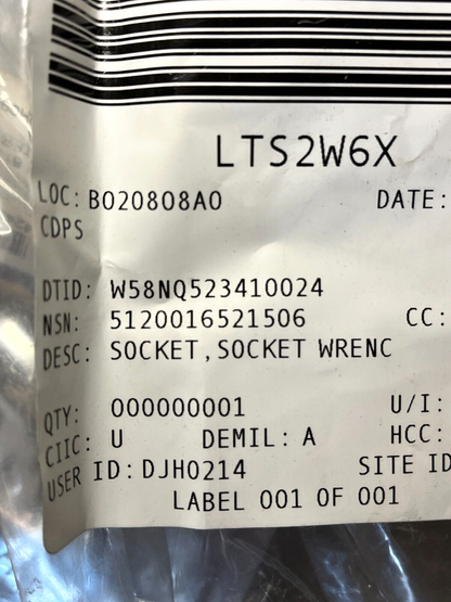 PROTO J5444H 6-POINT 1-3/8'' SOCKET WRENCH SOCKET 5120-01-652-1506 NOS