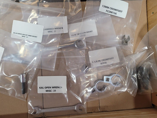 LOT OF HAND TOOLS - WRENCH FLEX SHALLOW SOCKET CROWFOOT 3/8 DRIVE SCREW CAP