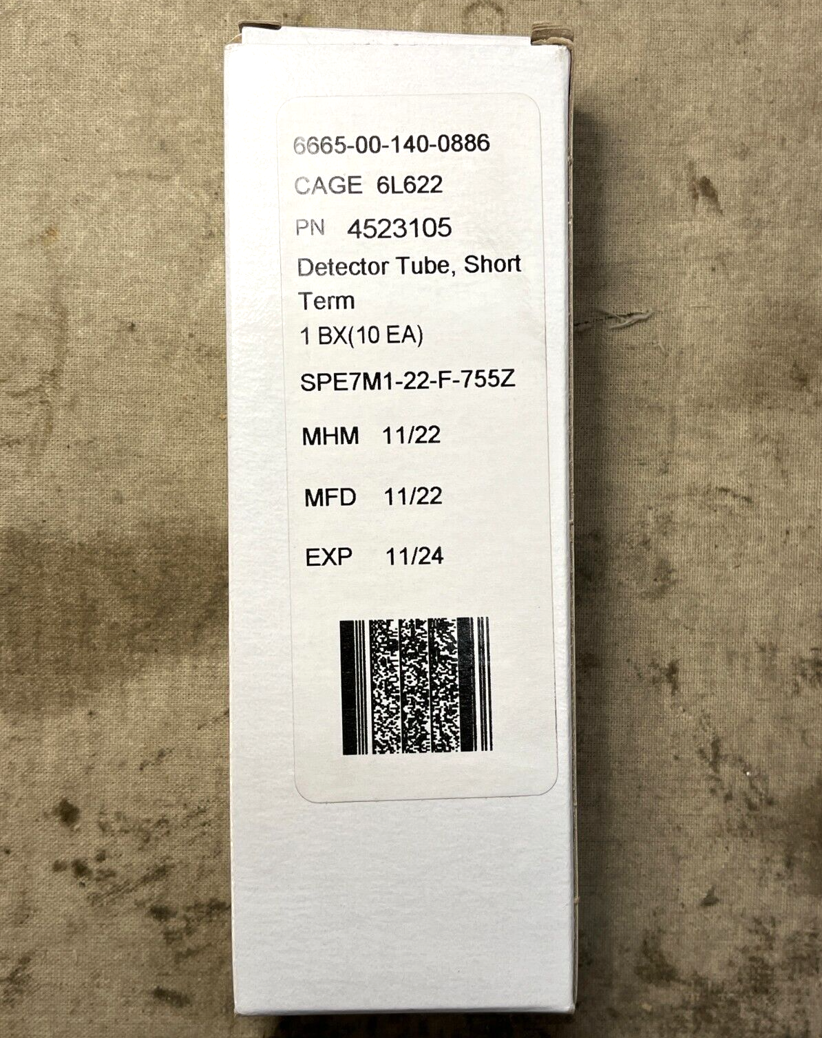 DRAGER 8101711 AMMONIA SHORT TERM DETECTOR TUBE BOX 4523105 6665-00-140-0886