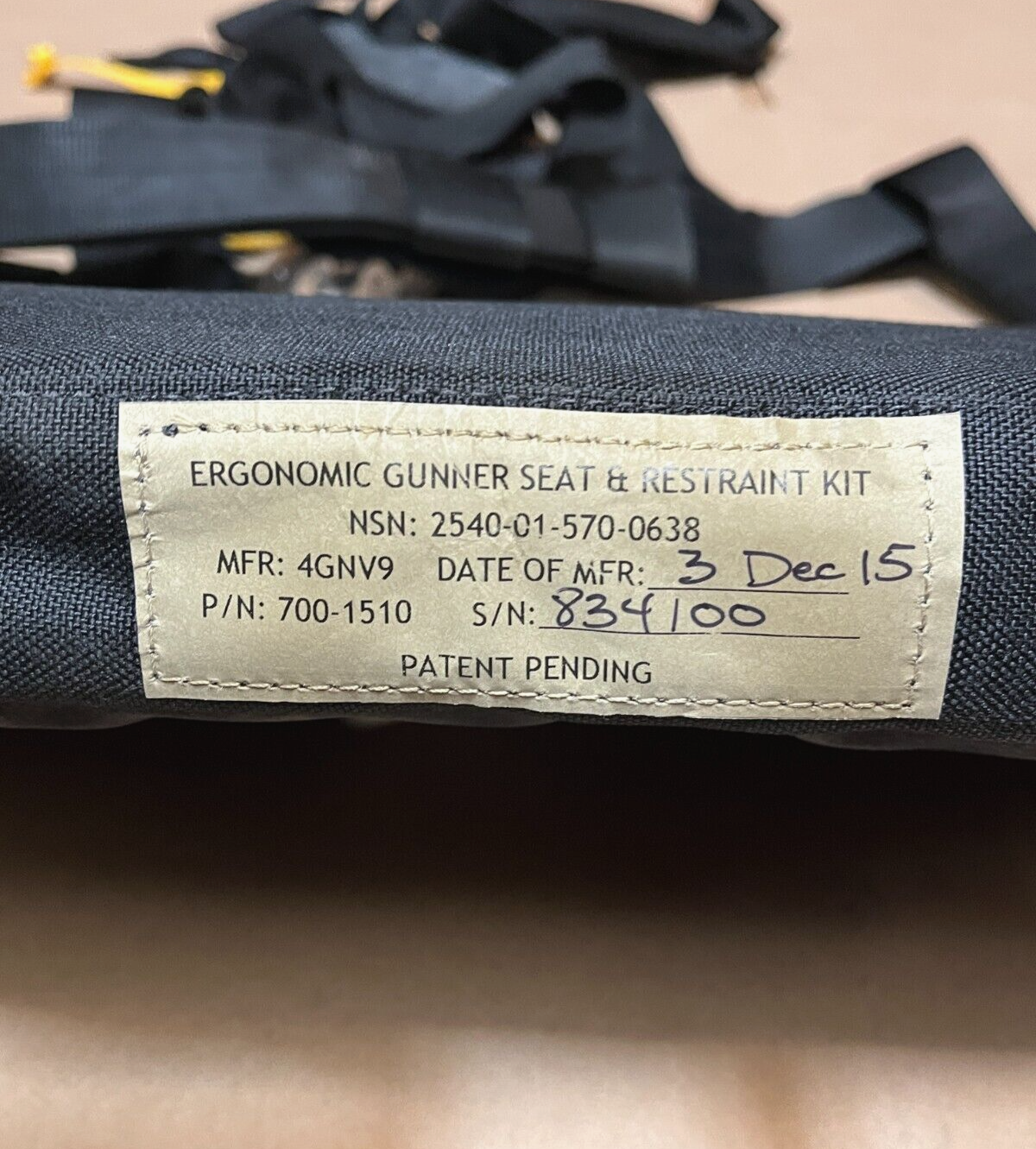 MRAP COUGAR CAT1 A2 BMI 700-1510 GUNNERS HARNESS ASSEMBLY KIT 2540-01-570-0638