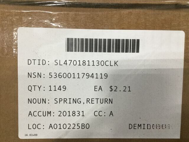 M872A1, M872A2,M872A3 TRAILER 2258Z416 BRAKE RETURN SHOE SPRING 5360-01-179-4119