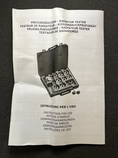 NEW RADIATOR PRESSURE TESTER KIT W/COOLANT PURGE/REFILL ADAPTER 6685-01-549-1942