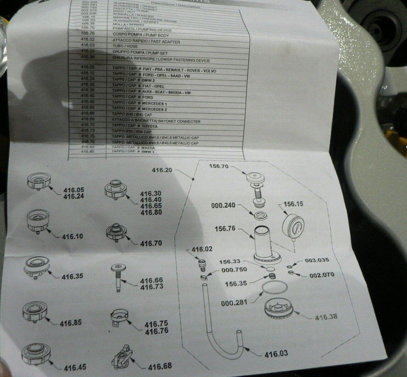 NEW RADIATOR PRESSURE TESTER KIT W/COOLANT PURGE/REFILL ADAPTER 6685-01-549-1942