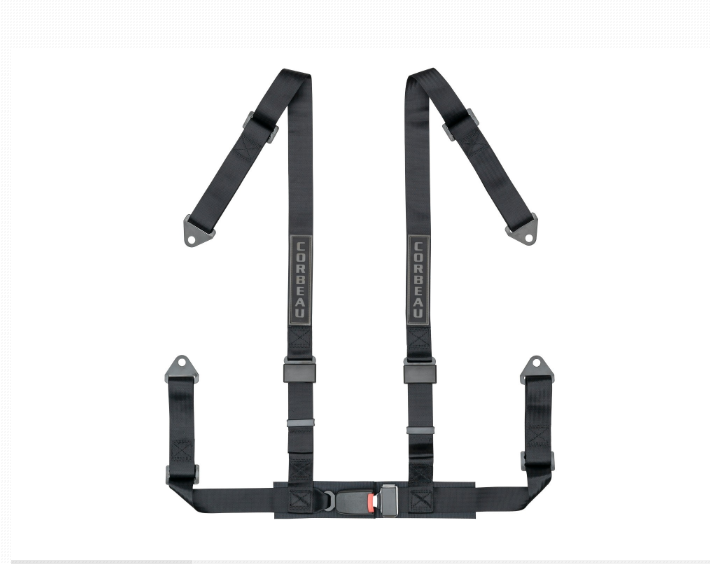 Corbeau 4 point Racing Belt Harness Bolt-In Black 44001B with Bolts MRAP