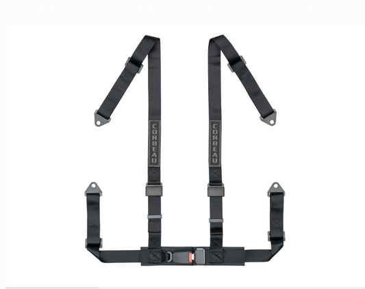 Corbeau 4 point Racing Belt Harness Bolt-In Black 44001B with Bolts MRAP