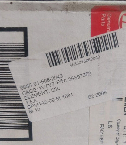 INGERSOLL-RAND 36897353 LUBE OIL FILTER ELEMENT SPIN-ON TYPE 6685-01-508-2049