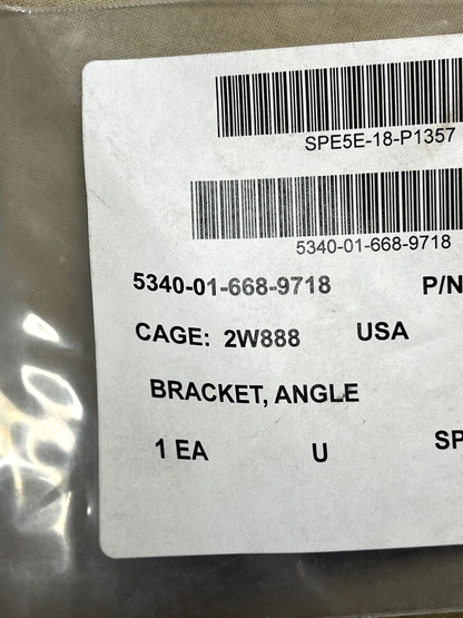 BRACKET ANGLE HEAVY DUTY 1330-1602-10 5340-01-668-9718 NOS