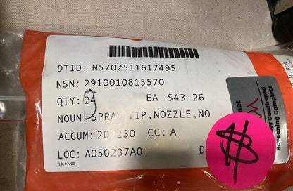 DETRIOT 5229256 V-71 NONAIRCRAFT FUEL NOZZLE SPRAY TIP K5229256 2910-01-081-5570