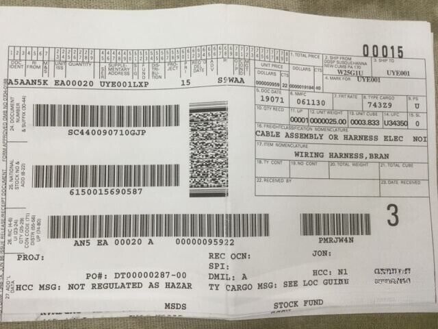 HEMTT TRUCK OSHKOSH 3407131 BRANCHED WIRING HARNESS CHASSIS 6150-01-569-0587