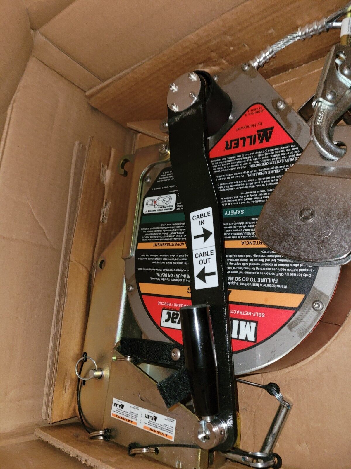 MILLER MR50GB-Z7/50FT SELF-RETRACTING LIFELINE 50 FT W/EMERGENCY RETRIEVAL HOIST