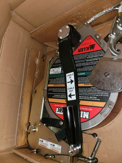 MILLER MR50GB-Z7/50FT SELF-RETRACTING LIFELINE 50 FT W/EMERGENCY RETRIEVAL HOIST