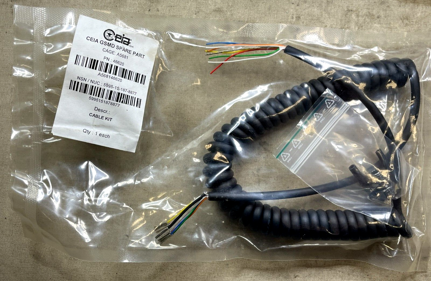 NEW CEIA GSMD CABLE KIT GROUND 46620 5/16'' 5995-15-187-8877 USA