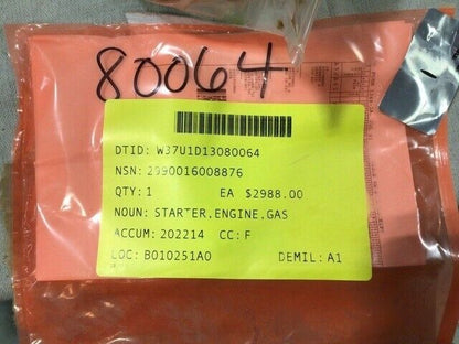 NEW M1A2 TANK PRESTOLITE M0017430MD GAS TURBINE ENGINE STARTER 2990-01-600-8876