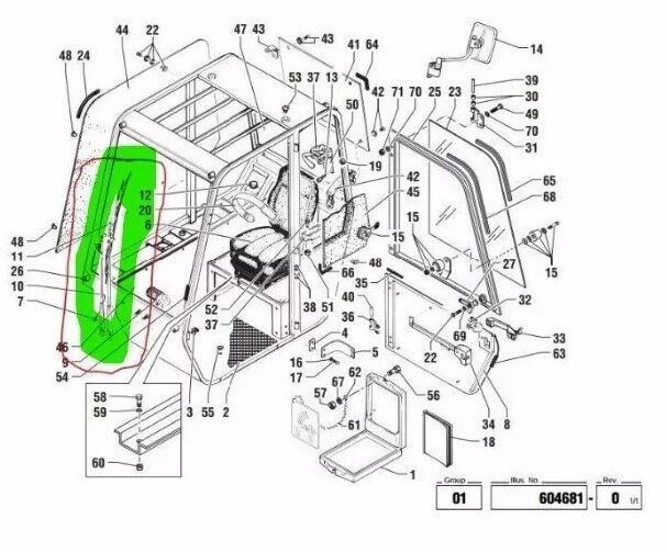 ROUGH TERRAIN FORKLIFT, TX51-19M TEREX 641002 LEFT WIPER ARM 2540-01-495-7564