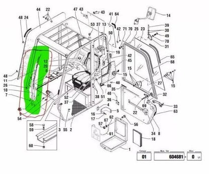 ROUGH TERRAIN FORKLIFT, TX51-19M TEREX 641002 LEFT WIPER ARM 2540-01-495-7564