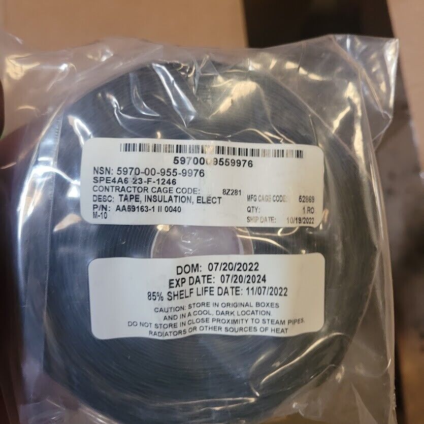 ELECTRICAL INSULATION 432" TAPE BLACK OVERALL AA59163-1 II 0040 5970-00-955-9976