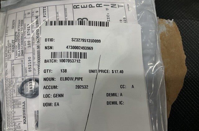 Pipe Elbow 5000S4823-64496REV3 NSN 4730-00-249-3969 - photo 5