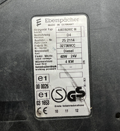 EBERSPACHER AIRTRONIC 327369CC HEATER & FUEL PUMP 40W 24V 4KW 252113050000 NOS