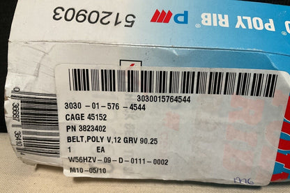 OSHKOSH M-ATV MRAP 3823402 V BELT,POLY V,12 GRV 90.25 5120903 3030-01-576-4544