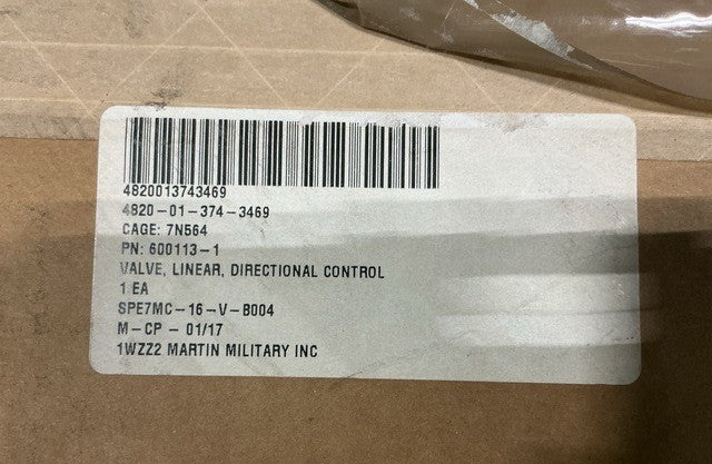 Control Linear Valve 600113-1 NSN 4820-01-374-3469 - photo 5