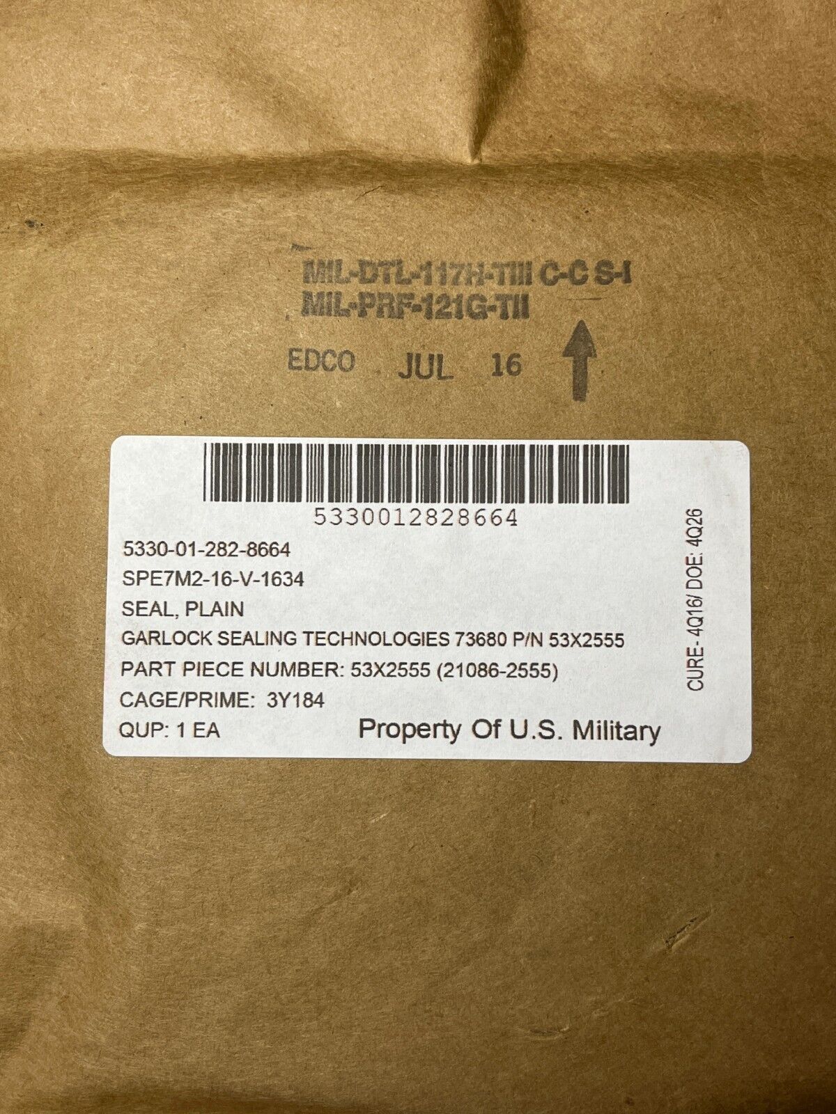 NEW GARLOCK 21036-2555 HEAVY DUTY PLAIN OIL SEAL 53X2555 5330-01-282-8664