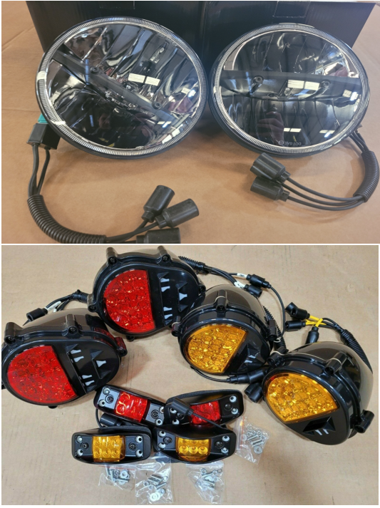 FULL LED CONVERSION KIT Military M998 Humvee RED, Amber, Side Marker HEAD Light